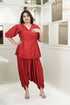 Designer Maroon Women Dhoti Set , Full View